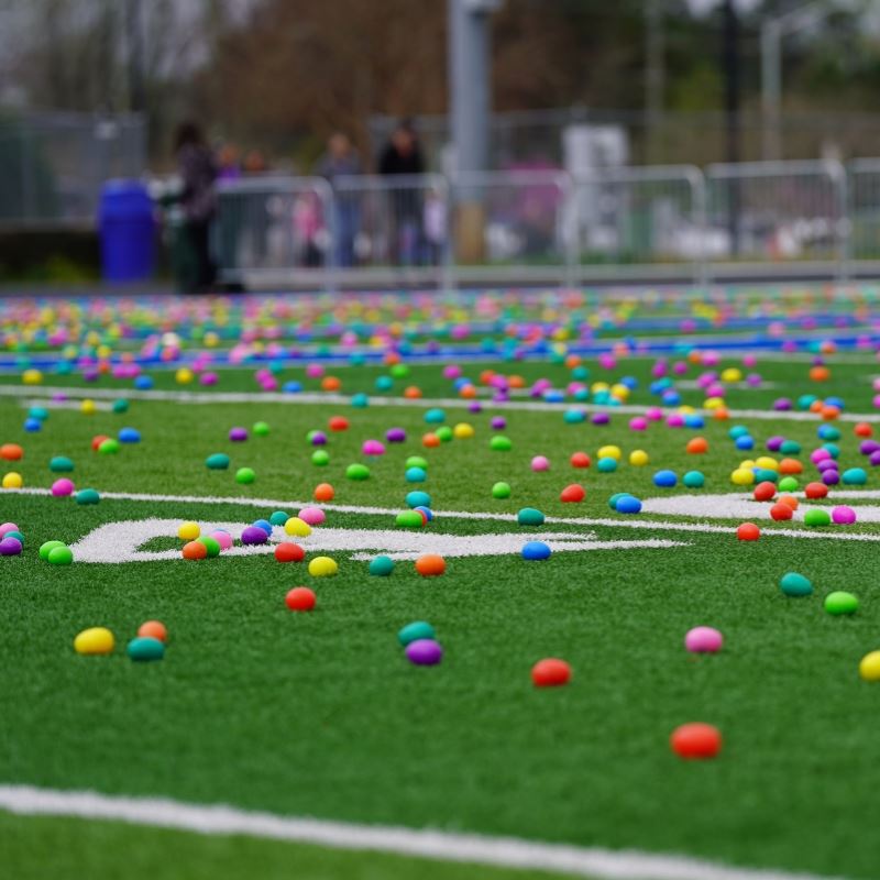 Easter Eggs on Clayton High School Field
