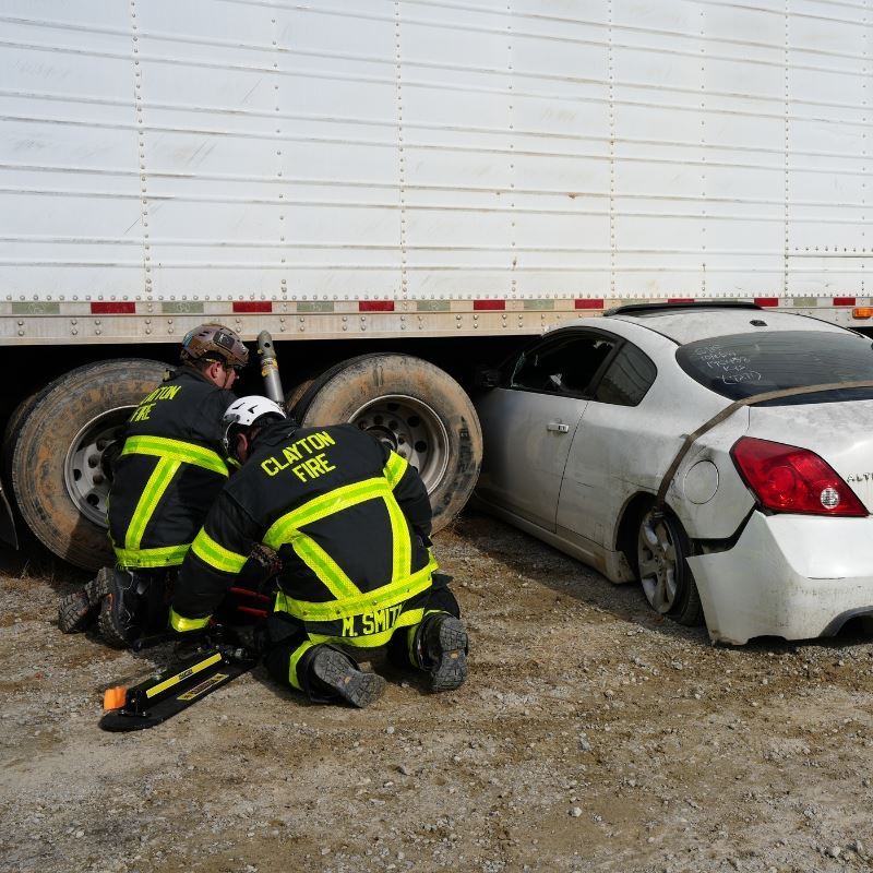 Clayton Firefighters usParatech Rescue Equipment to life trailer off of vehicle